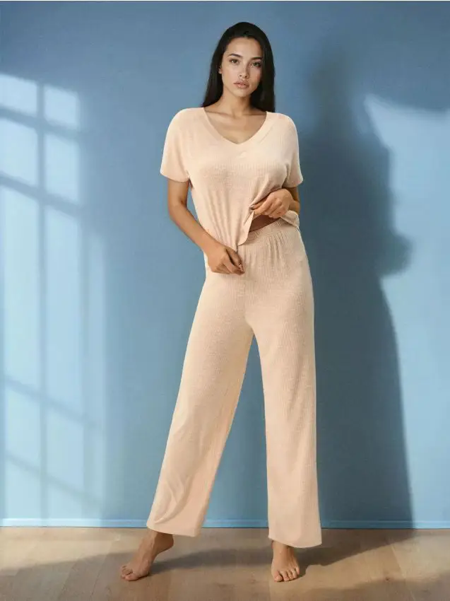 Set pigiama in viscosa - grano