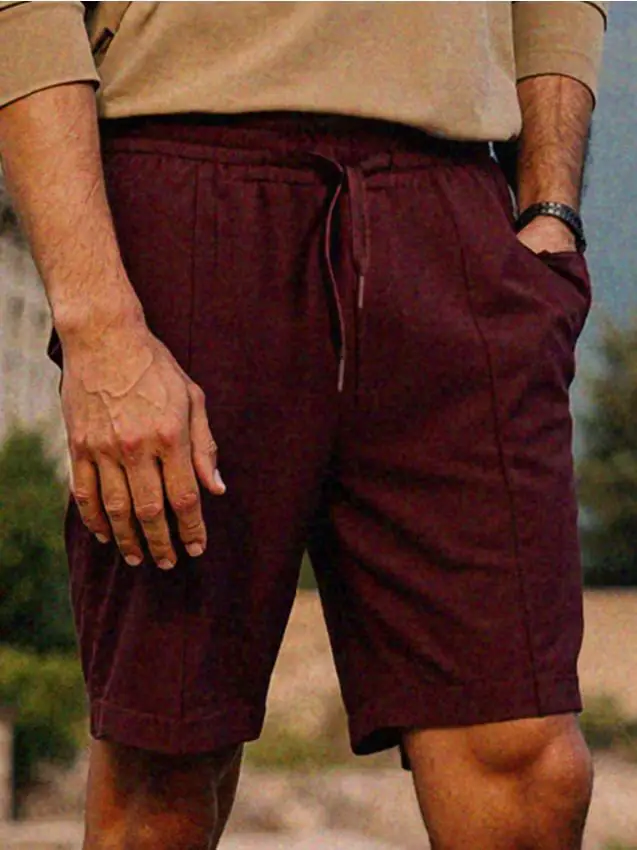 Shorts con viscosa - bordeaux