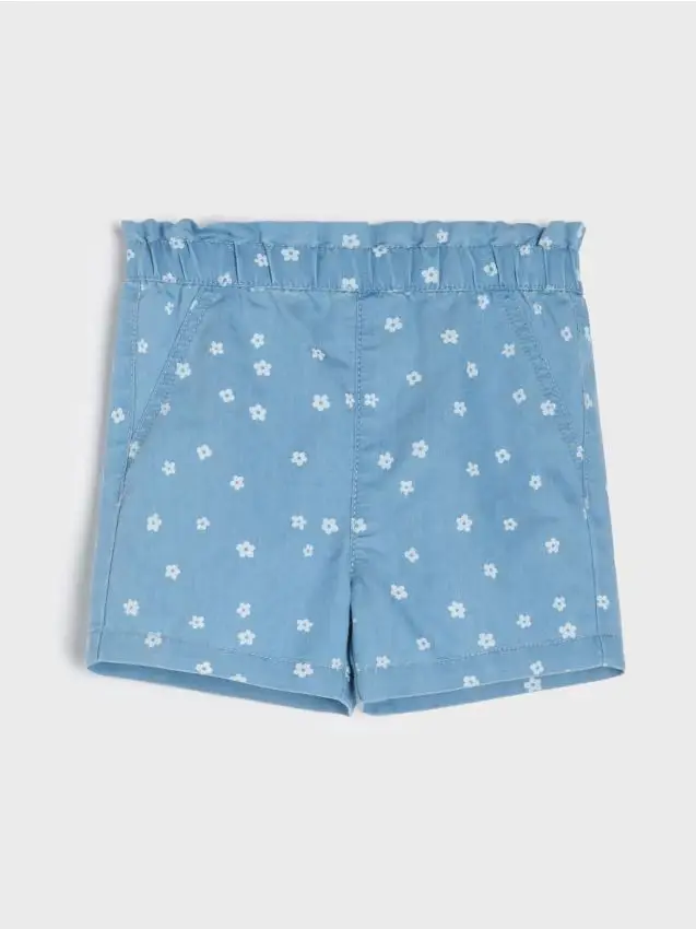 Shorts di jeans paperbag - blu