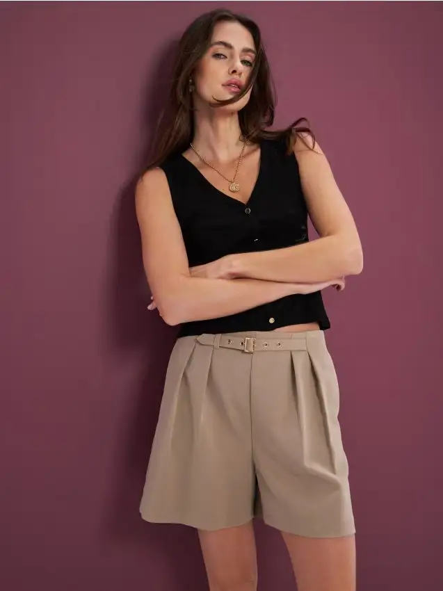 Shorts dritti - beige