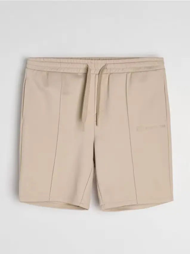 Shorts slim in viscosa - beige