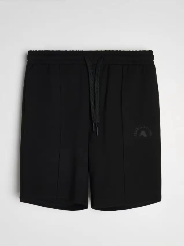 Shorts slim in viscosa - nero
