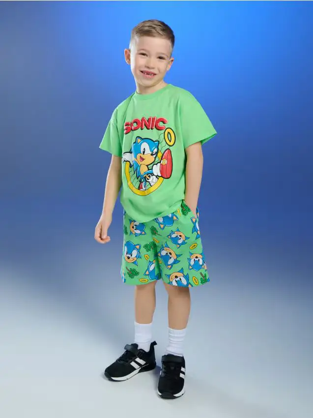 Shorts with pockets Sonic the Hedgehog - verde fresco