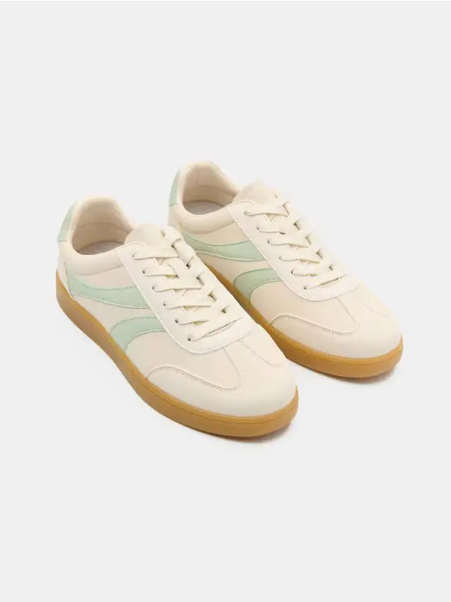 Sneaker con lacci - nude