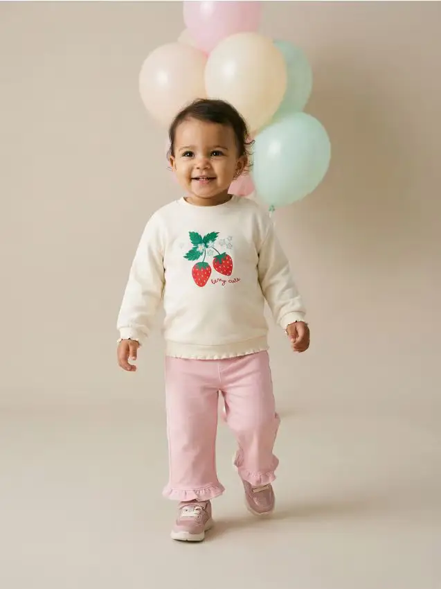 Sneakers con finitura glitter e chiusura in velcro - rosa cipria