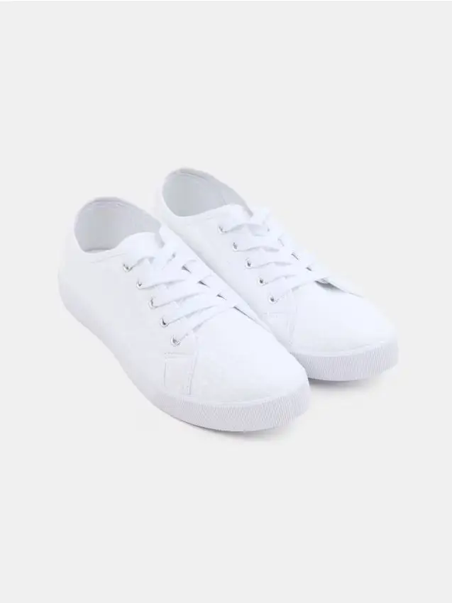 Sneakers con lacci - bianco
