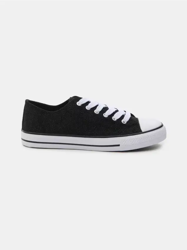 Sneakers con lacci - nero