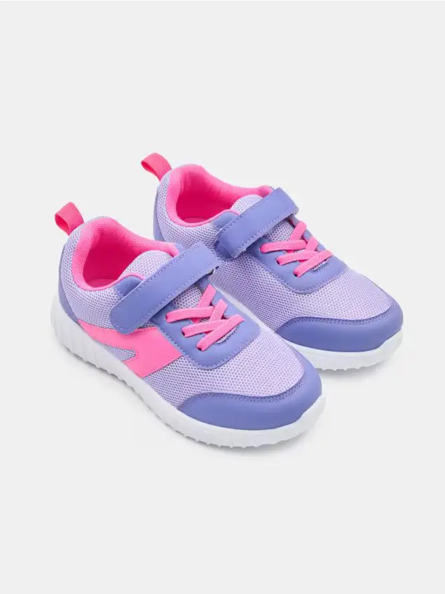 Sneakers con velcro e lacci elastici - multicolor