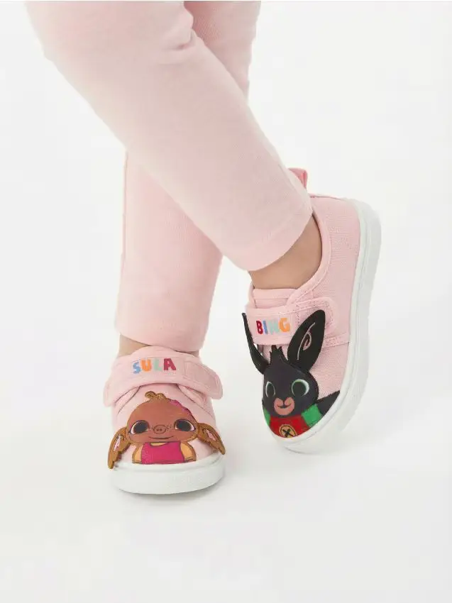 Sneakers in cotone con elementi 3D Bing - rosa pastello