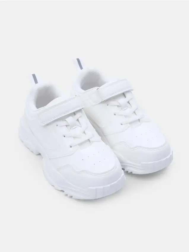 Sneakers in pelle sintetica - bianco