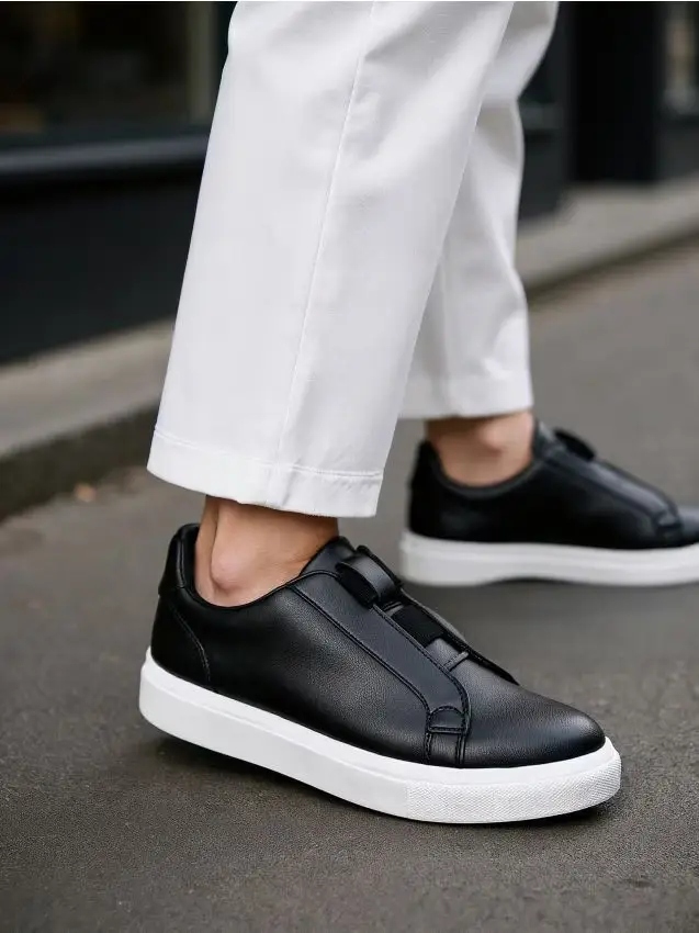 Sneakers in similpelle - nero