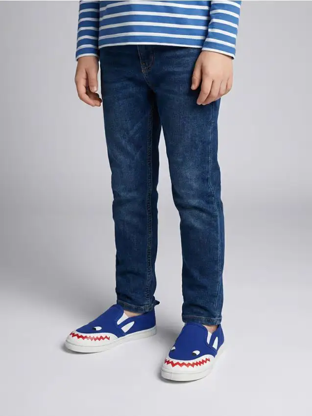 Sneakers slip-on con motivo squalo - blu