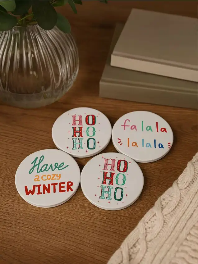 Sottobicchieri natalizi, confezione da 4 - multicolor