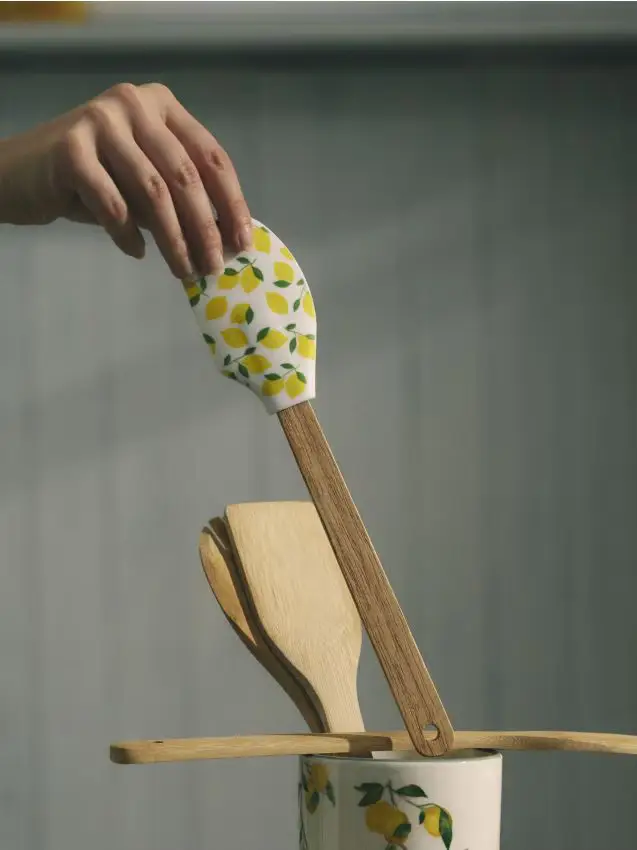 Spatola con motivo di limoni - giallo