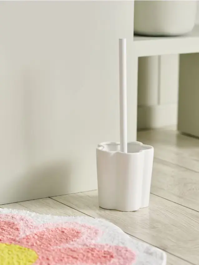 Spazzola per WC a forma di fiore - bianco