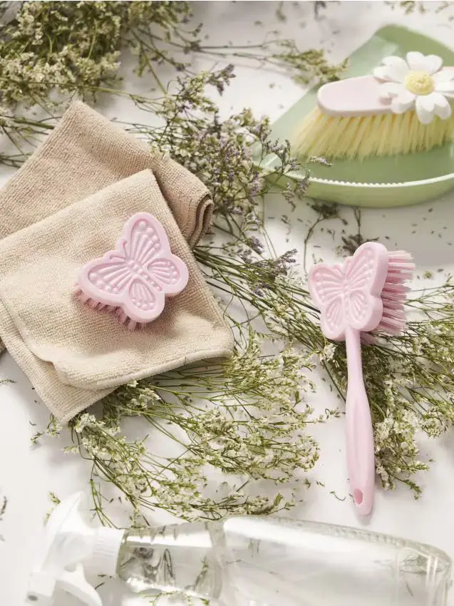 Spazzole per la pulizia a forma di farfalla set da 2 pezzi - rosa