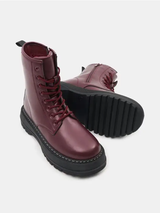 Stivaletti stringati - bordeaux