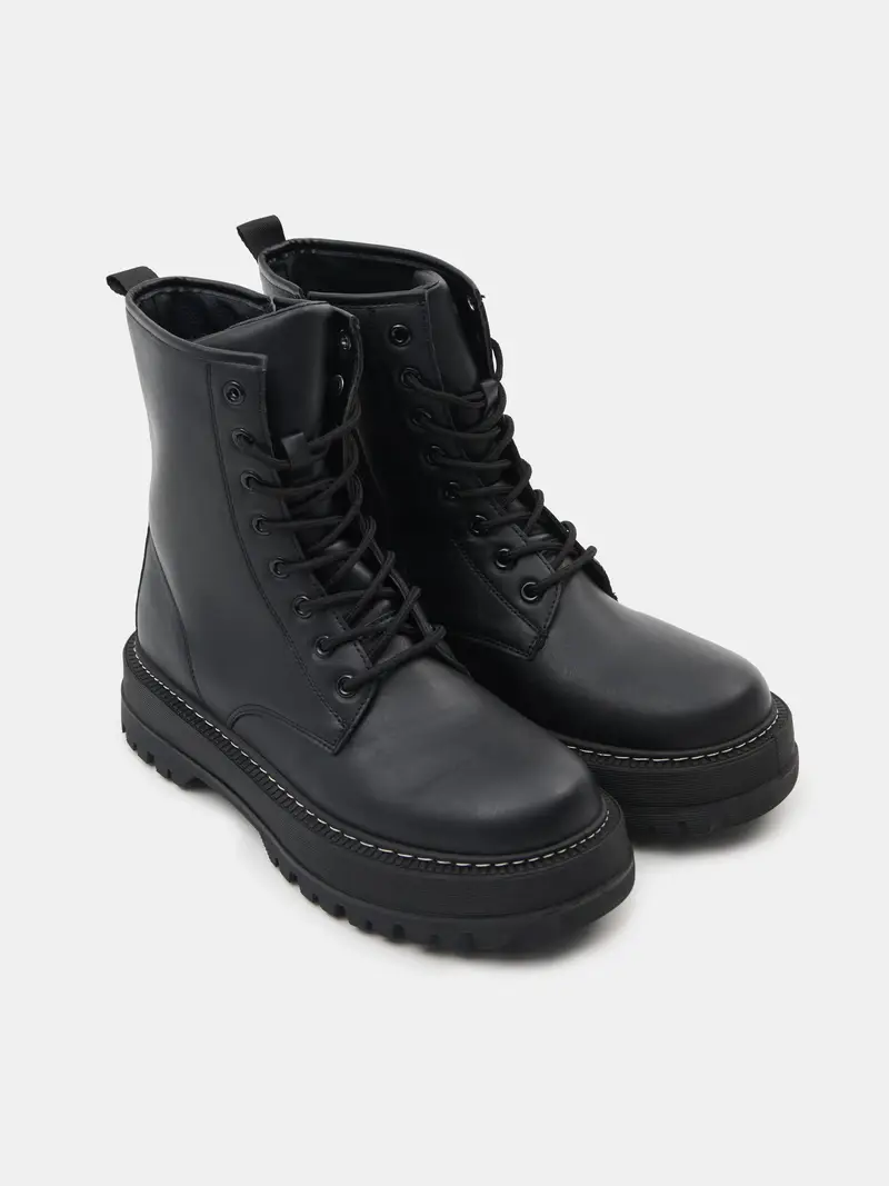 Stivaletti stringati - nero miniatura 2