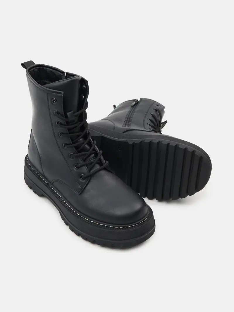 Stivaletti stringati - nero miniatura 4