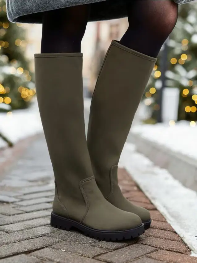 Stivali al ginocchio - khaki