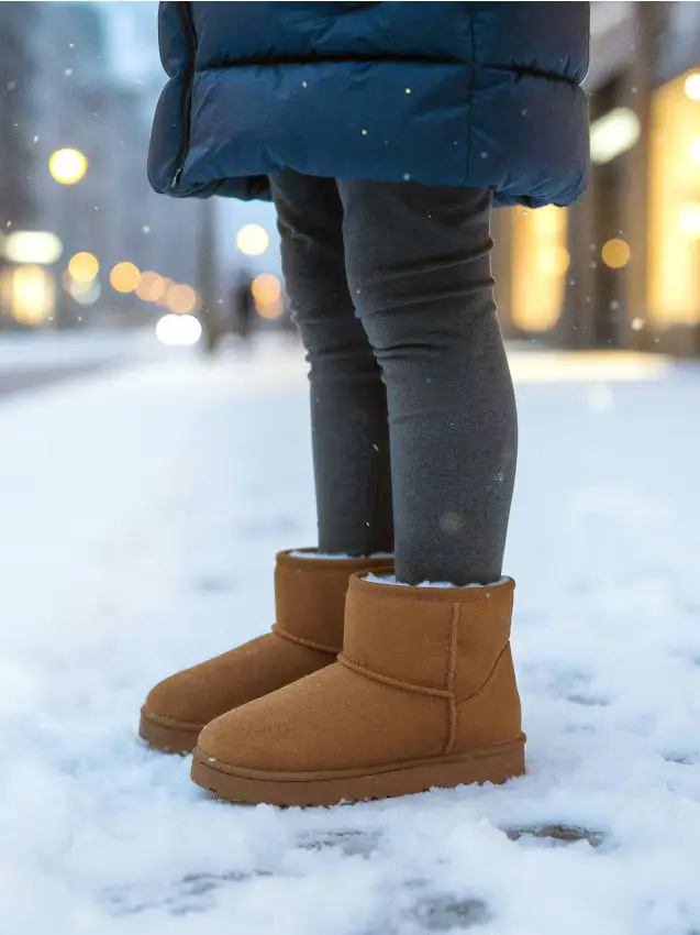 Stivali da neve con fodera in misto lana - marrone polveroso