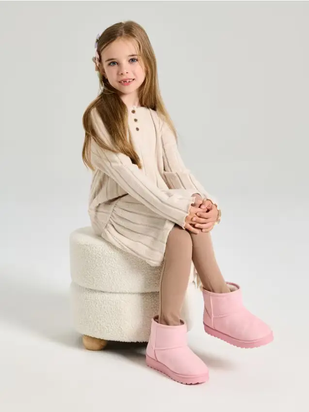 Stivali da neve con fodera in misto lana - rosa