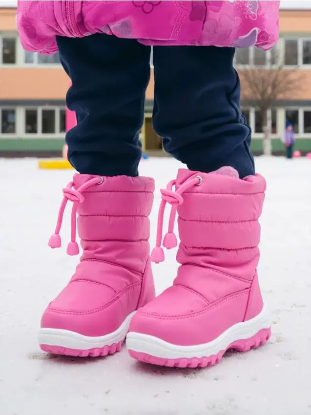 Stivali da neve imbottiti con coulisse elastica - rosa shocking