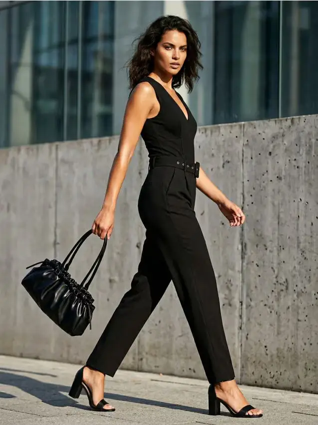 Strappy bodysuit - nero