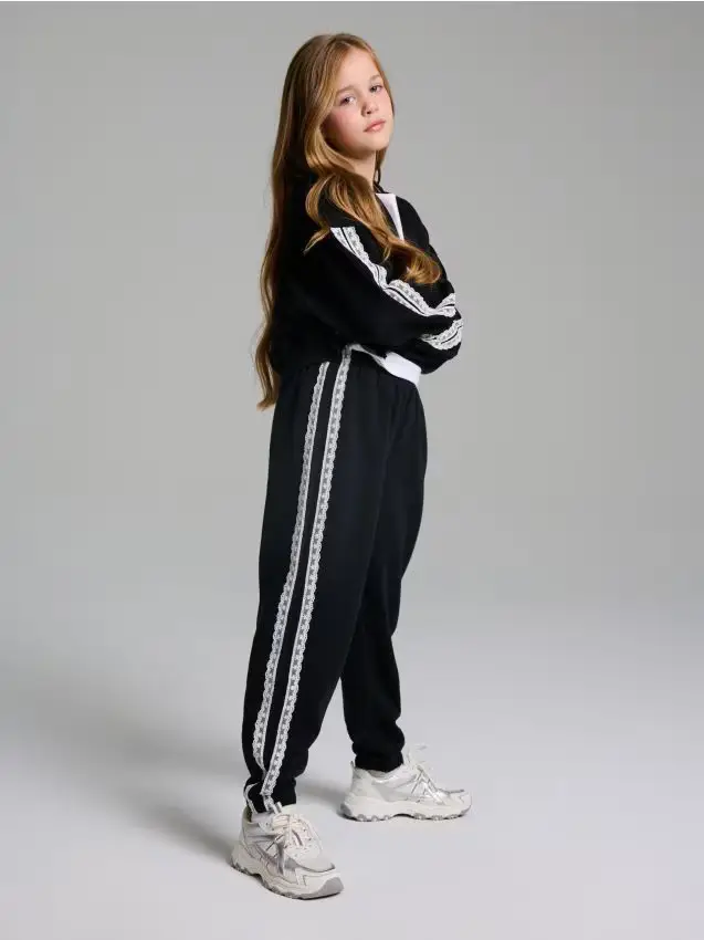 Striped detail trousers - nero