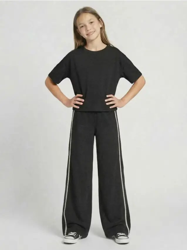 Striped detail trousers - nero