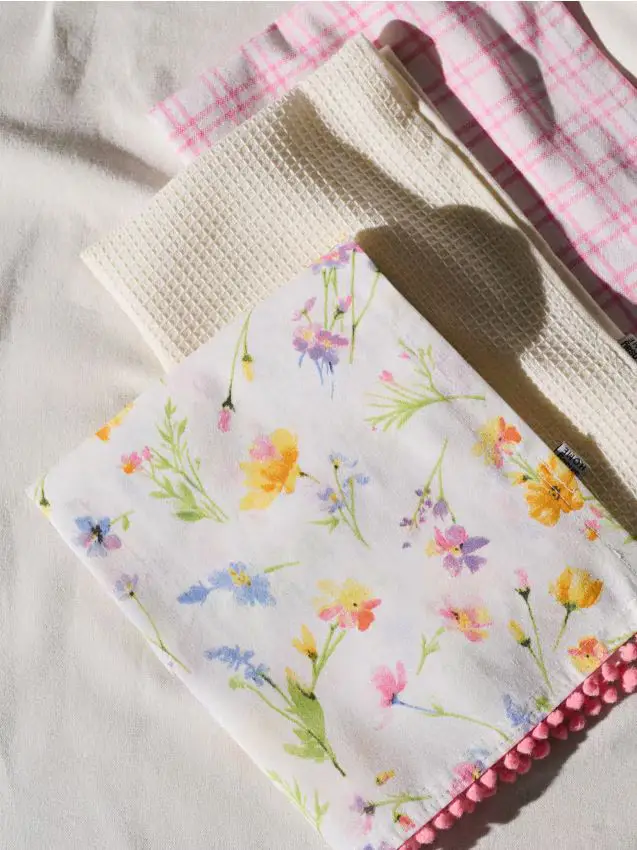 Strofinacci da cucina con motivo primaverile 3 pack - multicolor