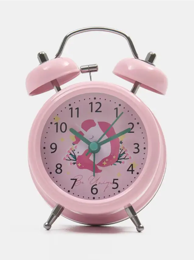 Sveglia con motivo unicorno - rosa pastello