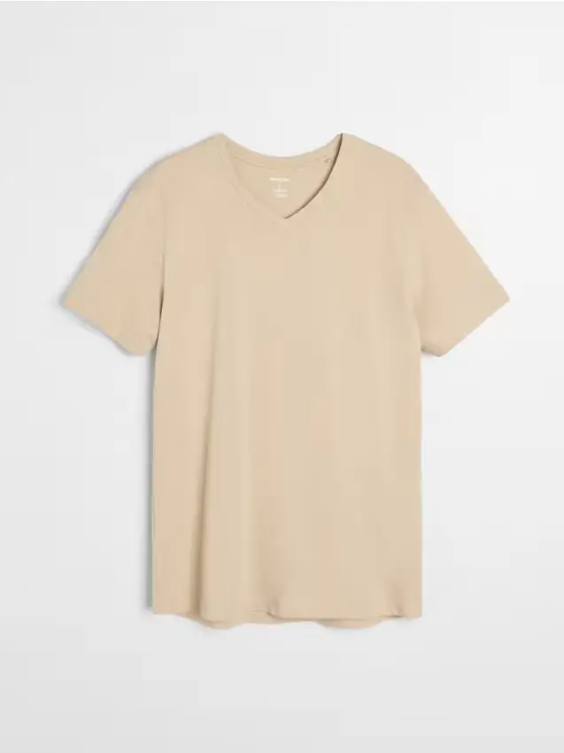 T-shirt basic in cotone - beige