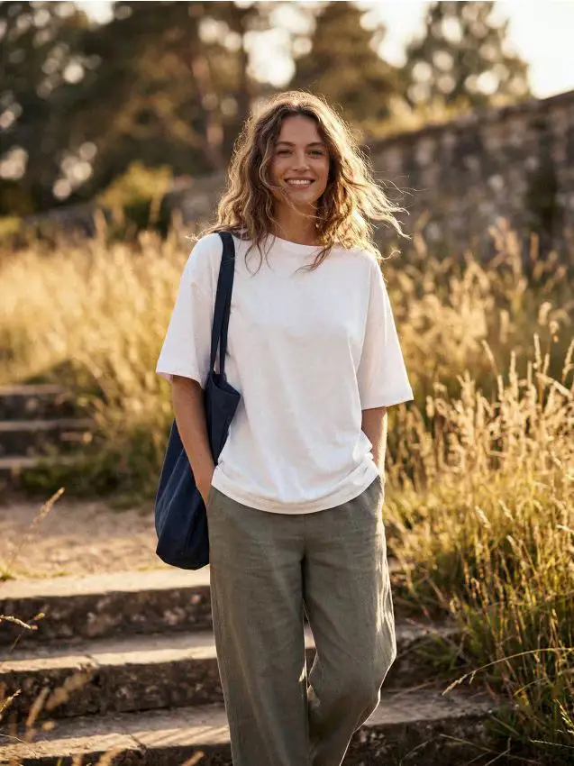 T-shirt basic in cotone - bianco