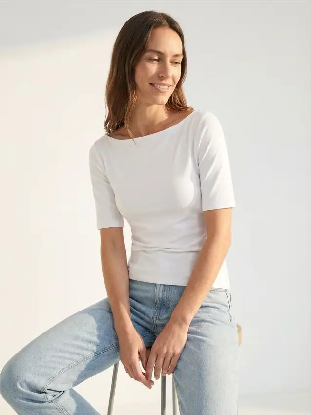 T-shirt basic in cotone - bianco