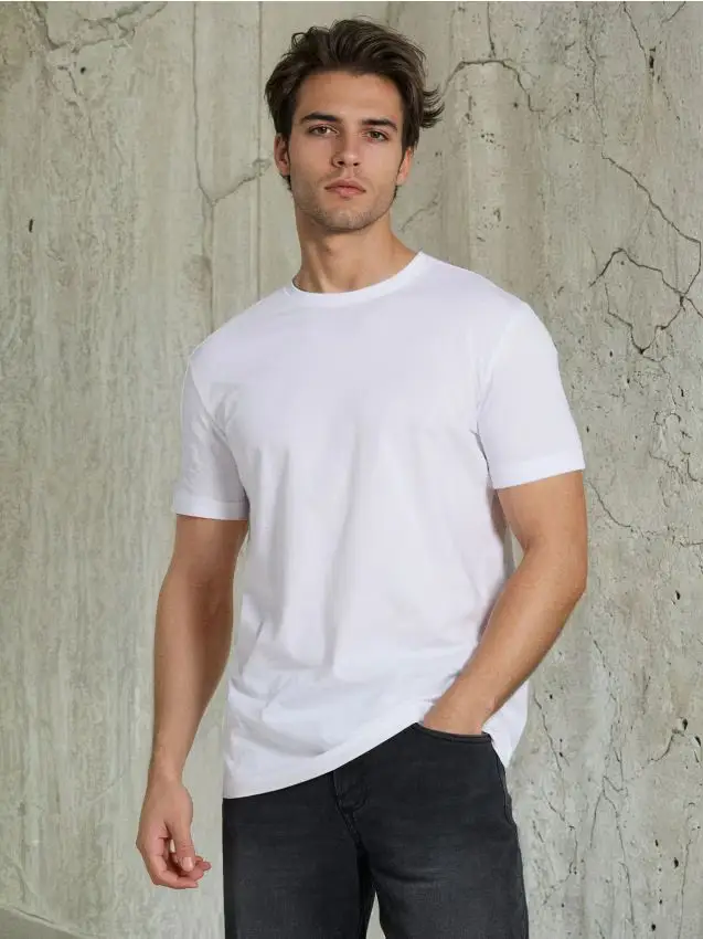 T-shirt basic in cotone - bianco