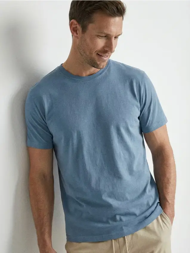 T-shirt basic in cotone - blu