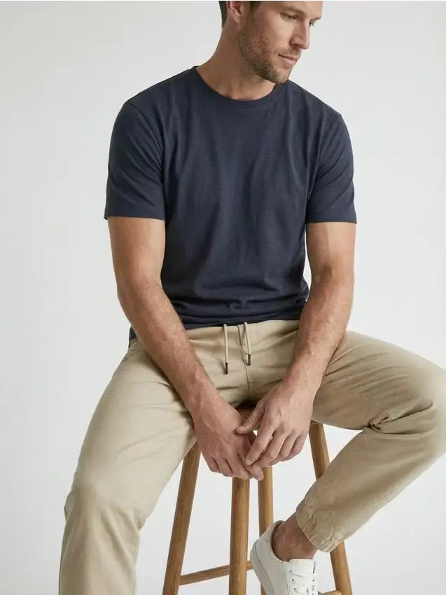 T-shirt basic in cotone - blu scuro