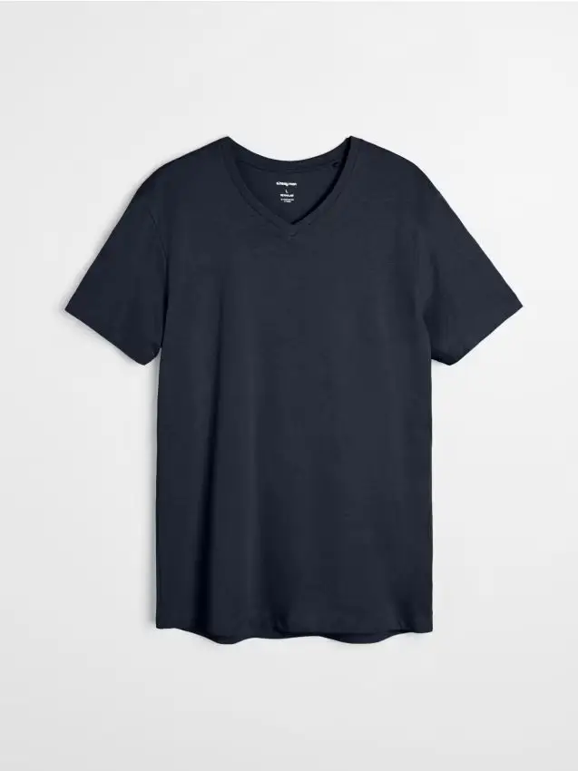 T-shirt basic in cotone - blu scuro