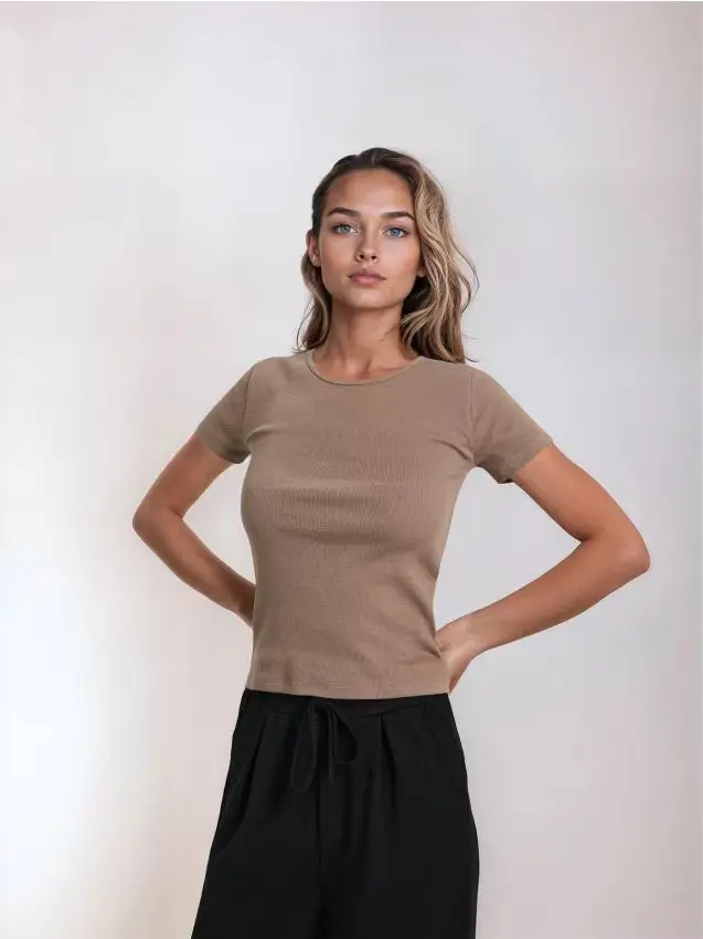 T-shirt basic in cotone - caffè Caffè