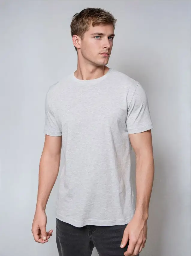 T-shirt basic in cotone - grigio chiaro