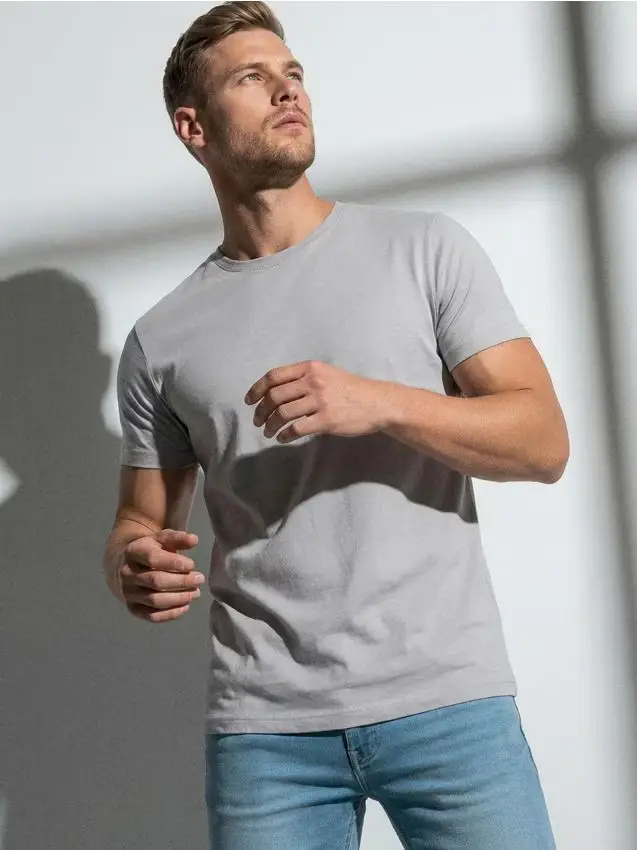 T-shirt basic in cotone - grigio chiaro