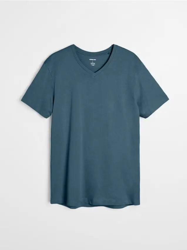 T-shirt basic in cotone - indaco