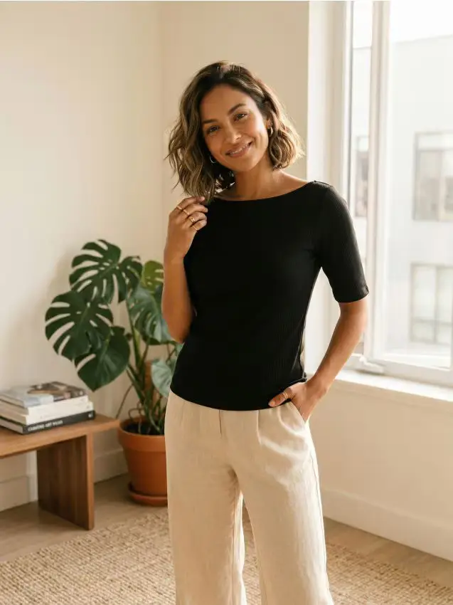 T-shirt basic in cotone - nero