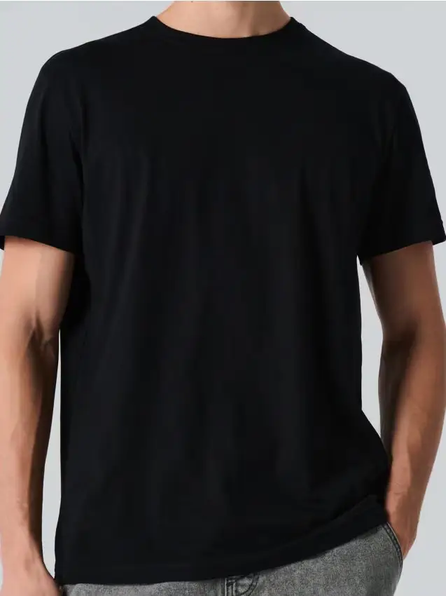 T-shirt basic in cotone - nero