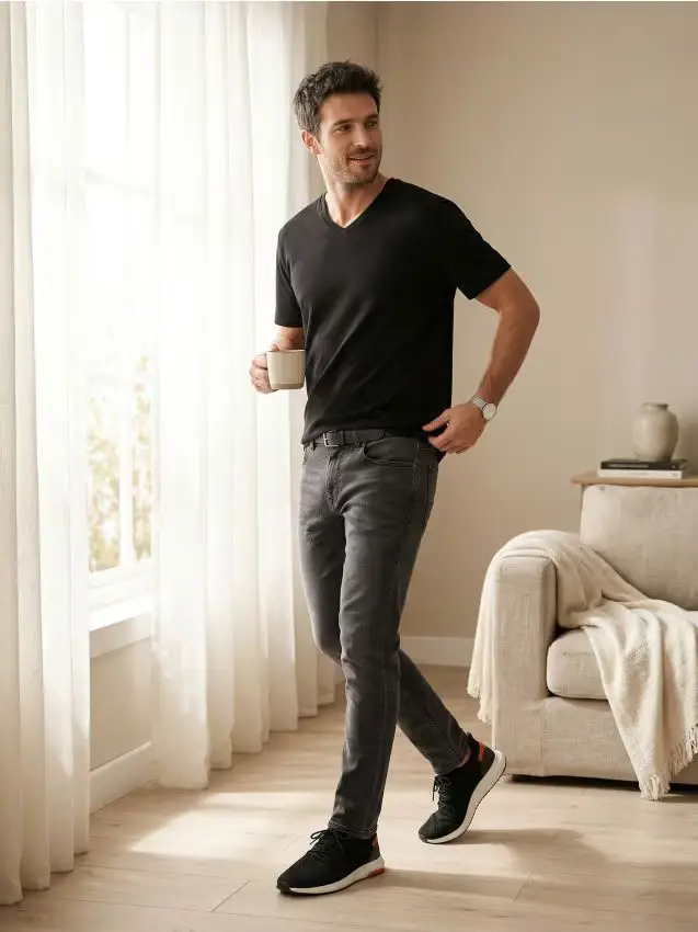 T-shirt basic in cotone - nero