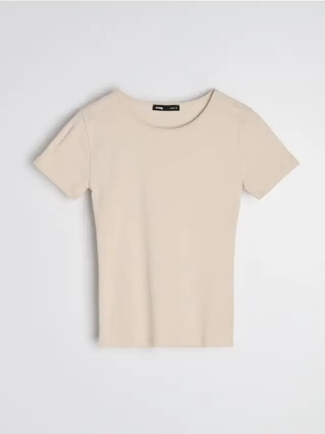 T-shirt basic in cotone - nude