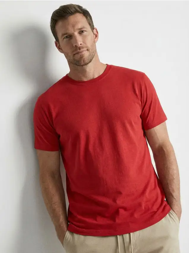 T-shirt basic in cotone - rosso