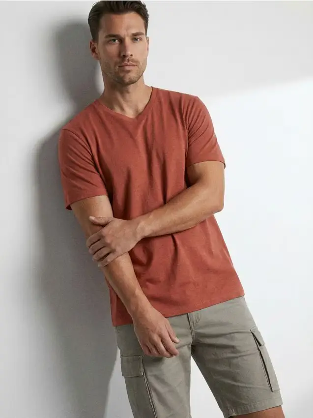 T-shirt basic in cotone - rosso piccante