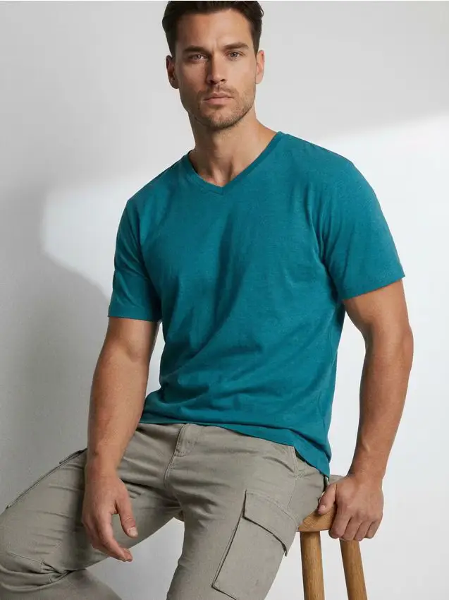 T-shirt basic in cotone - tTurchese